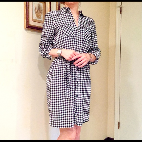 B&W Cotton Shirt Dress (Size XS) - Picture 3 of 6